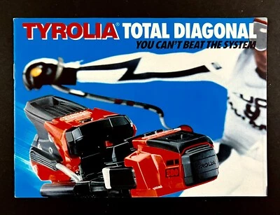 Folleto de equipo de esquí de colección con sistema de encuadernación de esquí diagonal total Tyrolia de la década de 1980 Foto 1 de 4