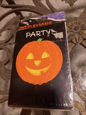 Vintage Gibson Greetings Halloween Party Invitations Jack-o'-Lantern USA - Image 1 of 4