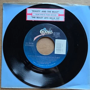 CELINE DION & PEABO BRYSON Beauty And The Beast 45 7" Record Vinyl Records - Picture 1 of 2