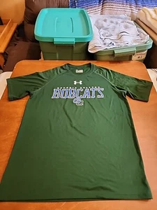 Georgia College Bobcats Under Armour Men's MEDIUM Loose S/S Green Shirt EUC. SB8 - Picture 1 of 8