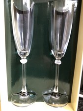 Ralph Lauren Vows Toasting Flutes New in Box Set of 2 Fine Crystal Champayne