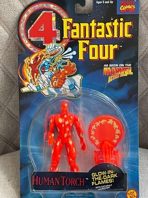FIGURA DE ACCIÓN ANTORCHA HUMANA VINTAGE 1994 TOYBIZ FANTASTIC FOUR BRILLA EN LA OSCURIDAD Foto 1 de 2