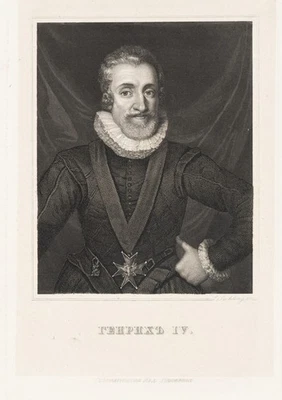 L. SICHLING (1812-1863), Porträt König Heinrich IV., Stahlstich Barock 1800-1849 - Bild 1 von 4