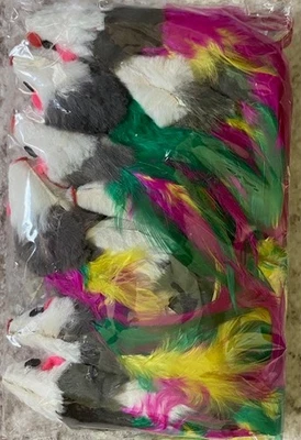 GO CAT FEATHER TAILED MICE RATTLE 2 INCH INTERACTIVE TOYS CAT NIP KITTEN PLAY 12 - Image 1 of 2