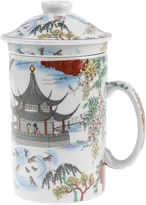 - Teiera Cinese Contemplazione Del Lago - Tazza per Infusione in Porcellana - Co - Immagine 1 di 4