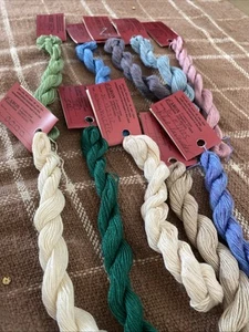 10 Skeins Impressions by Caron Silk Wool Floss Embroidery Needlework Blue Cream - Picture 1 of 1
