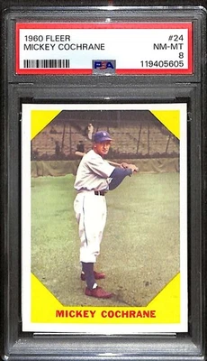 Fleer #24 Mickey Cochrane 1960 patio PSA 8 casi nuevo C100672 Foto 1 de 3