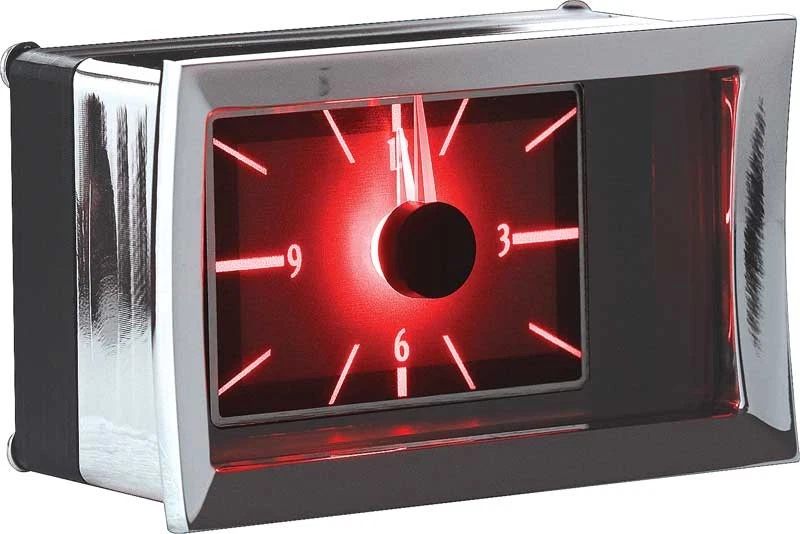 1957 Chevrolet VLC Series Analog Clock with Silver Alloy Face and Red - Image 1 of 1