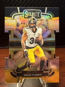 Jaylen Warren Black Gold Prizm Diecut-2023 Panini Select Steelers Color Match! - Picture 1 of 2