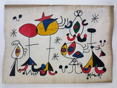 JOAN MIRO CERTIFICADO DE AUTENTICIDADE pintura arte desenho original papel vintage assinado carimbado - Imagem 1 de 3