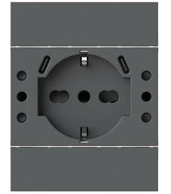 4 BOX Presa multistandard 4Box Usb P503 compatibile con Bticino LivingNow nero - 4BUSB