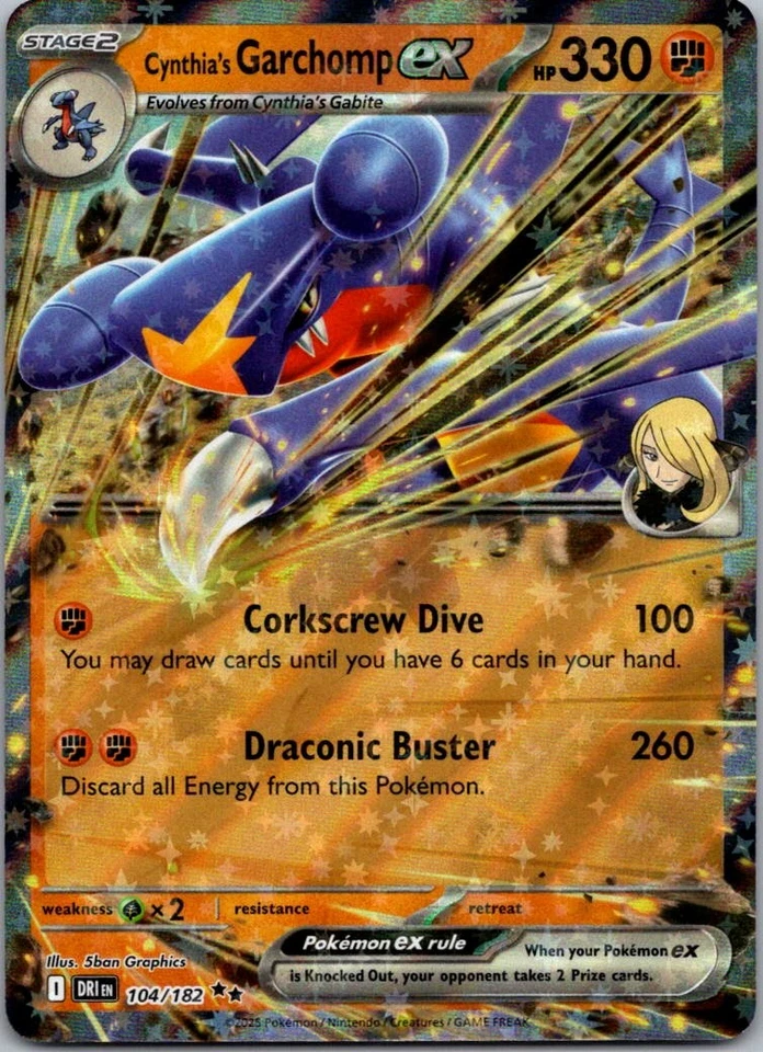 Cynthia's Garchomp ex Double Rare SV10: Destined Rivals 104/182 NM - Image 1 of 2