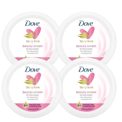 4 Pack Dove Nourishing Body Care - Rich Nourishment Cream - 48 Hour - 2.53 OZ Ea - image 1 of 4