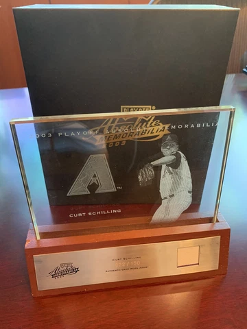 Curt Schilling 2003 Playoff Absolute Memorabilia Glass Display GU Jersey 22/150 Cover