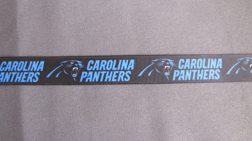 Cinta de grosgrain Carolina Panthers 7/8 pulgadas por yarda - manualidades, lazos para el cabello Foto 1 de 1