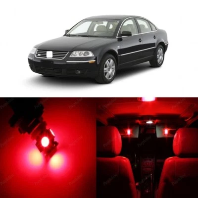 13 x Luz interior LED roja para Volkswagen VW Passat B5 1998-2005 + HERRAMIENTA Foto 1 de 4