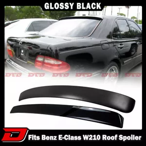 95-01 Fits Mercedes BENZ W210 L Type Roof + Trunk Spoiler Painted Black - Picture 1 of 6