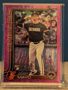 COBY MAYO 2025 Topps Series 1 PINK HOLO FOIL Rookie Card #20 Baltimore Orioles! - Picture 1 of 2
