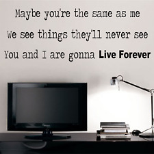 Oasis Lyrics Wall Sticker Maybe You're Same as Me Live Forever 5 Sizes 14 Colour