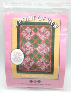 A Point of View Fusible Grid Pattern Lap Size And Queen Quilt By Crooked Nickel - Picture 1 of 4