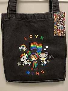 NWT Tokidoki LOVE WINS Tote Bag_Cactus Sandy Unicorno simone legno kawaii pride - Picture 1 of 7