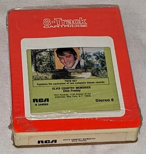 ELVIS COUNTRY MEMORIES twin set 8-TRACK cartridge RCA S 244069 slipcase SHRINK - Picture 1 of 6