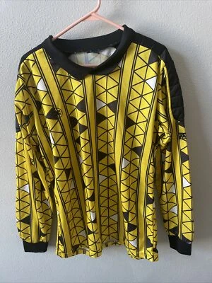 Винтажная футболка вратаря XARA униформа топ для мальчиков большая черная и желтая - Изображение 1 из 4