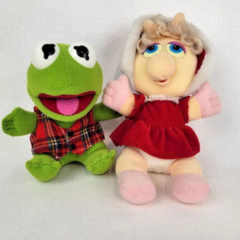 1987 | Vintage | Baby Miss Piggy | Kermit Plush Christmas Jim Henson Muppet Cover
