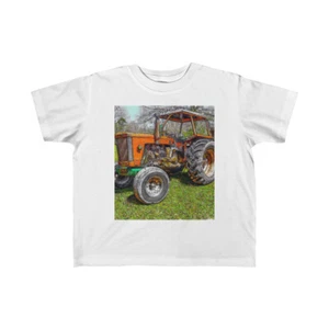 Toddler T Shirt Kids 100% Cotton Tee Old School Tractor Graphic Farm Outdoors - Picture 1 of 9