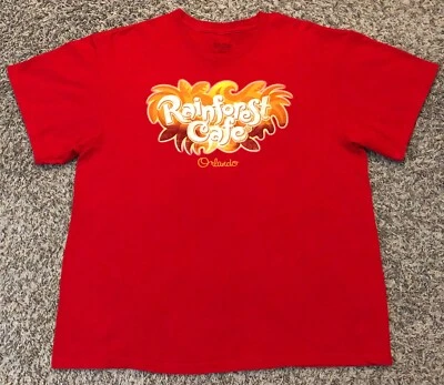 Camiseta para hombre Rainforest Café Orlando roja gráfica talla XL Foto 1 de 4