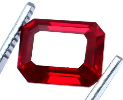 Natürlich Rot Rubin 11.30 Karat Smaragd Schliff Agl Zertifiziert Lose Facettiert - Bild 1 von 4