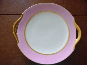 Antique Tirschenreuth Cake Plate --- Pink and Gold - Picture 1 of 4