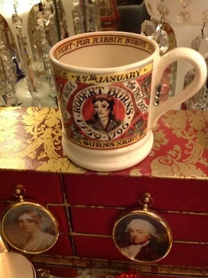 LOVELY EMMA BRIDGEWATER 1/2 PINT MUG 'SCOTTISH BURNS NIGHT' 25th Jan 1st Quality