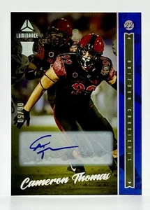 2022 Panini Luminance Blue #160 Cameron Thomas RC Auto 6/50 Arizona Cardinals - Picture 1 of 2