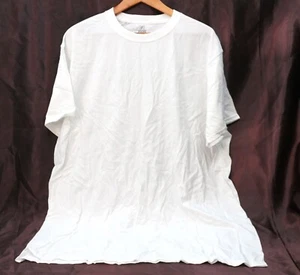 George Solid WHITE Men's 100% Cotton Tee T-Shirt- XXL 2X-Large - Picture 1 of 2