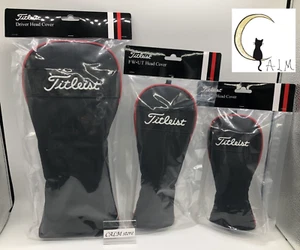 Juego Titleist Golf Headcover x3 Classic JE DR FW HB TA23PCJEHC Negro Rojo '25 NUEVO - Imagen 1 de 14