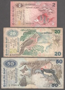 Ceylon 2 , 20 , 5 Rupees 1979 - Picture 1 of 2
