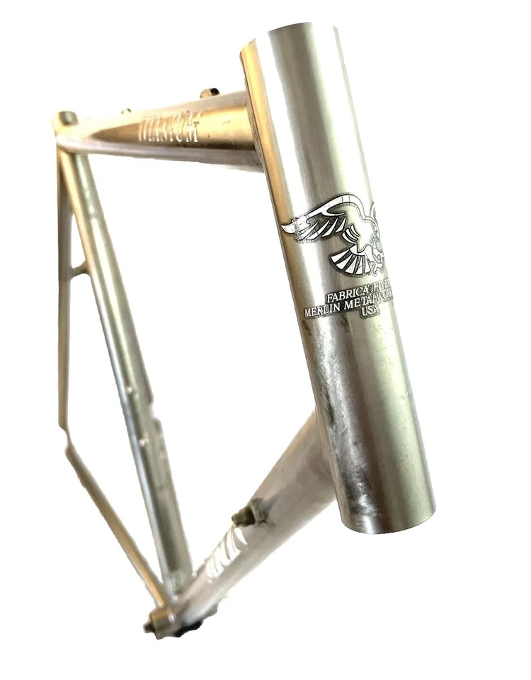 Cuadro de bicicleta de carretera Merlin Titanium vintage 1986 WTB protector de grasa BB EE. UU. Hecho Ti Foto 1 de 4