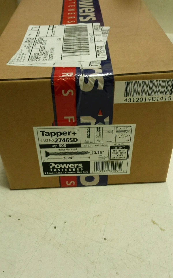 POWERS FIXERS TAPPER+ TAPCON ÂNCORA DE CONCRETO 2-3/4x3/16 PHILLIPS FLAT - Imagem 1 de 1