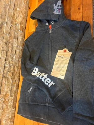 Sudadera con Capucha y Pantalones Grandes Butter Manga Larga Bling Embellecidos Cremallera (12) Foto 1 de 4