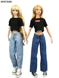 Doll Clothes Set For 11.5" Doll Outfits 1/6 Crop Tops Jeans Pants Trousers Toys