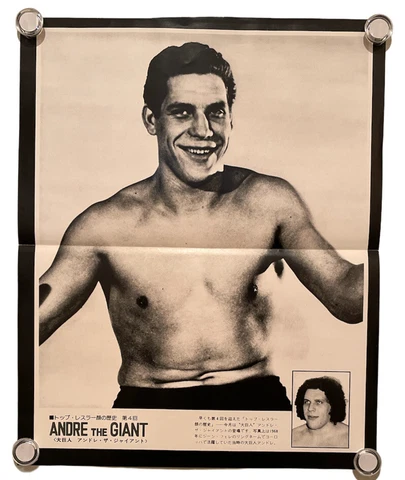 Andre The Giant Jean Ferre Monster Roussimoff Mini Poster Wrestling WWF Vintage Cover
