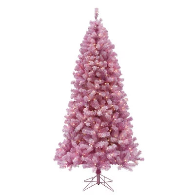 Árbol de Navidad rosa claro preiluminado Perfect Holiday 6,5 pies con 400 LED, diámetro 41" UL Foto 1 de 2