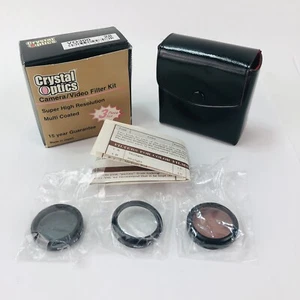 NEW 3-pc Set CRYSTAL OPTICS V-28 Camera Lens Filters (UV, PL, F-D) NOS NIB VTG - Picture 1 of 9
