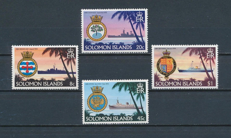 Salomón Is.  435-8 MNH, barcos y crestas, 1981 Foto 1 de 1