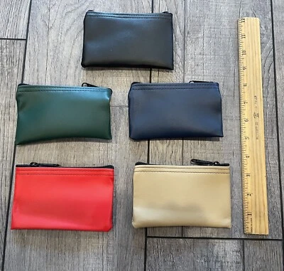 (1) Мини виниловый банковский депозит деньги молнии сумка - наличные монеты устроитель 5» X 3» - Изображение 1 из 4