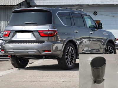 Tubo de escape silenciador punta escape trasero coche para 04-25 Nissan Armada Patrol 1 pieza negro Foto 1 de 4