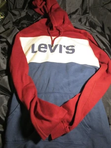Vintage Levi’s Strauss Red White & Blue Hoodie Sweatshirt Men’s Size Medium- - Picture 1 of 5