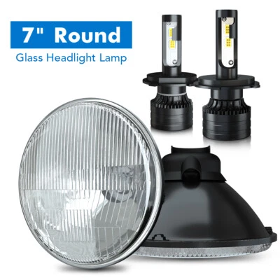 Faros de vidrio de haz sellado para Ford Custom 500 1971/1976 bombillas H4 H6024 H6014 Foto 1 de 4