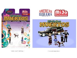 American Diorama Dia De los Muertos Halloween Familie Metallfiguren 5 Stück 1/64 - Bild 1 von 4